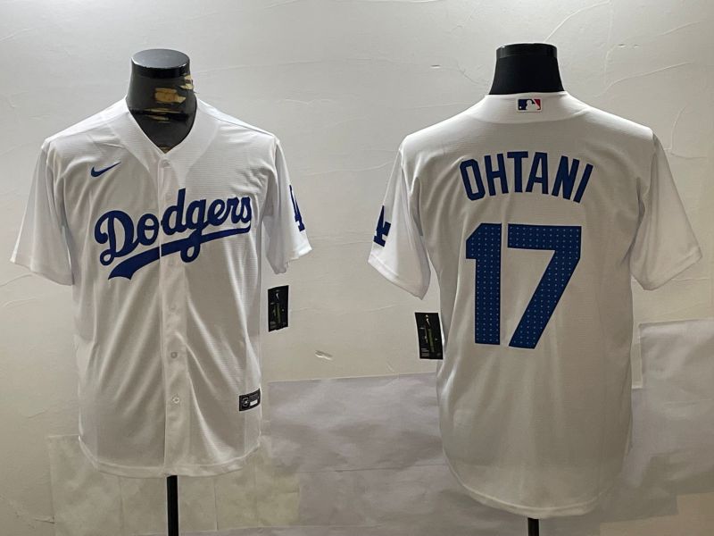 Men Los Angeles Dodgers #17 Ohtani White Game 2024 Nike MLB Jersey style 11203->los angeles dodgers->MLB Jersey